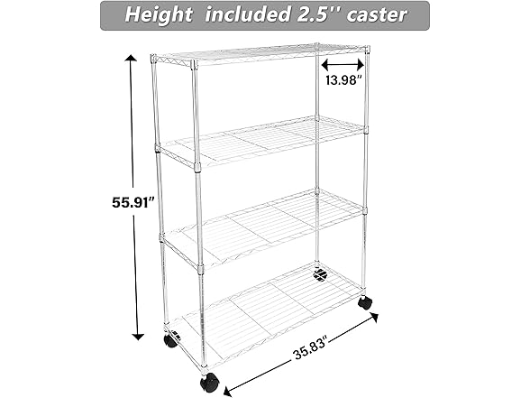 Simple Deluxe Heavy Duty 4-Shelf Storage Shelving Unit