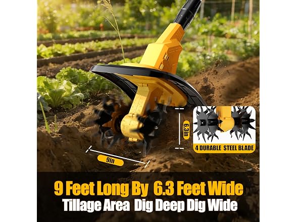 DEVTBLUN Tiller Cultivator Yellow