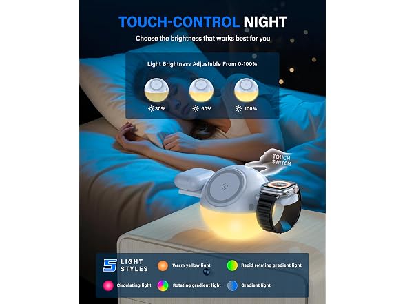 Moon Lamp 8 Color LED Night Light with 3 in