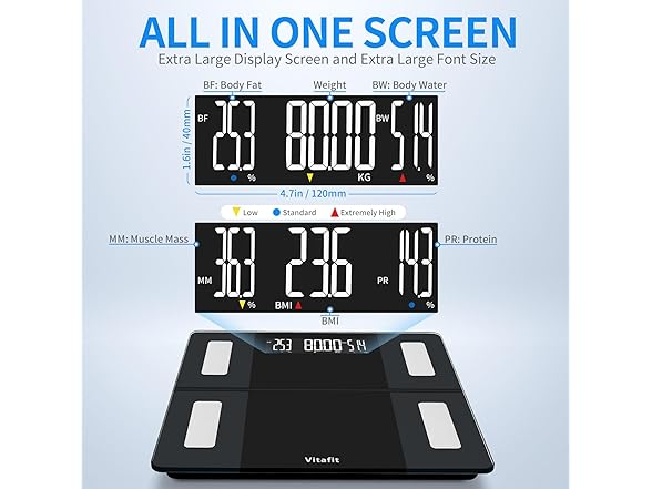 Vitafit 550lb Smart Bathroom Scale Body Weight - Gallery 3
