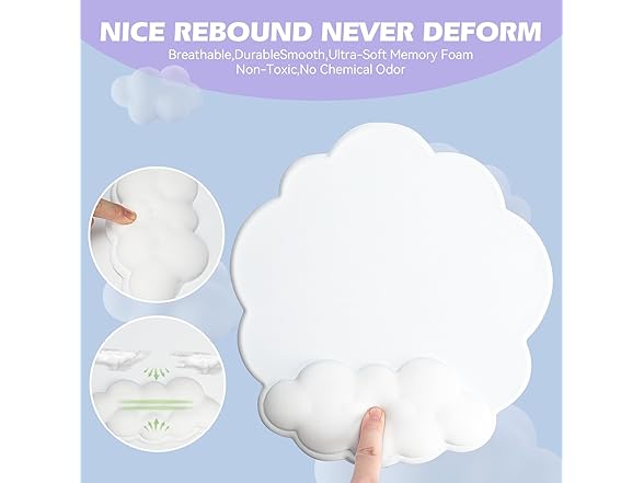 Cloud Wrist Rest for Keyboard & Mouse