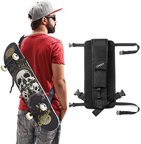 LISEFURE Skateboard Strap Backpack Universal Skateboard Bag Portable Skateboard Bag (black)