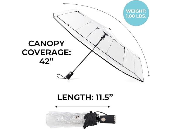 Totes Compact Auto-Open Hi-Vis Umbrella