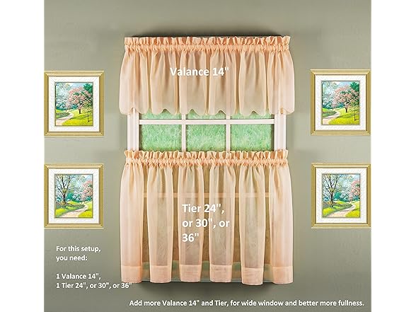 Today's Curtain Emelia Original Voile Valance 14"