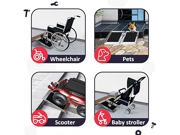 PENSUN 2FT Wheelchair Ramp