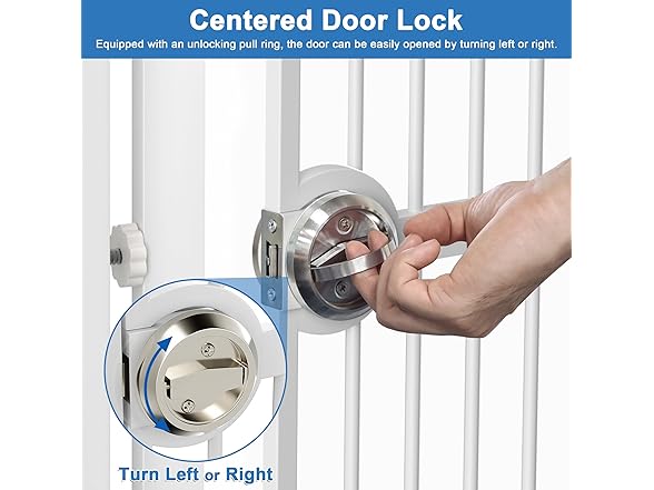 ROOMTEC 61" Extra Tall Cat Gate for Doorway, 38.4"-40.8"