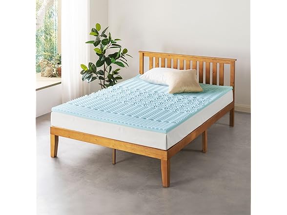 Mellow 1.5 Inch 5-Zone Memory Foam Mattress Topper- Cooling