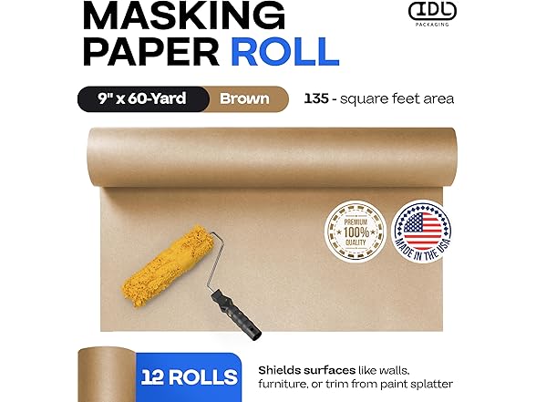 IDL 9"x60-Yard Masking Paper Roll