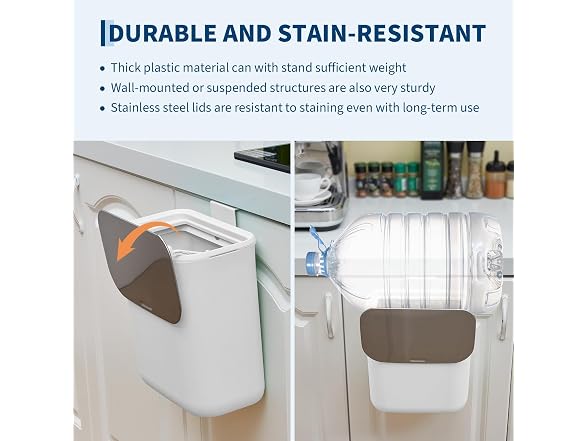 Compost Bin Kitchen for Countertop or Under Sink,2.4 White
