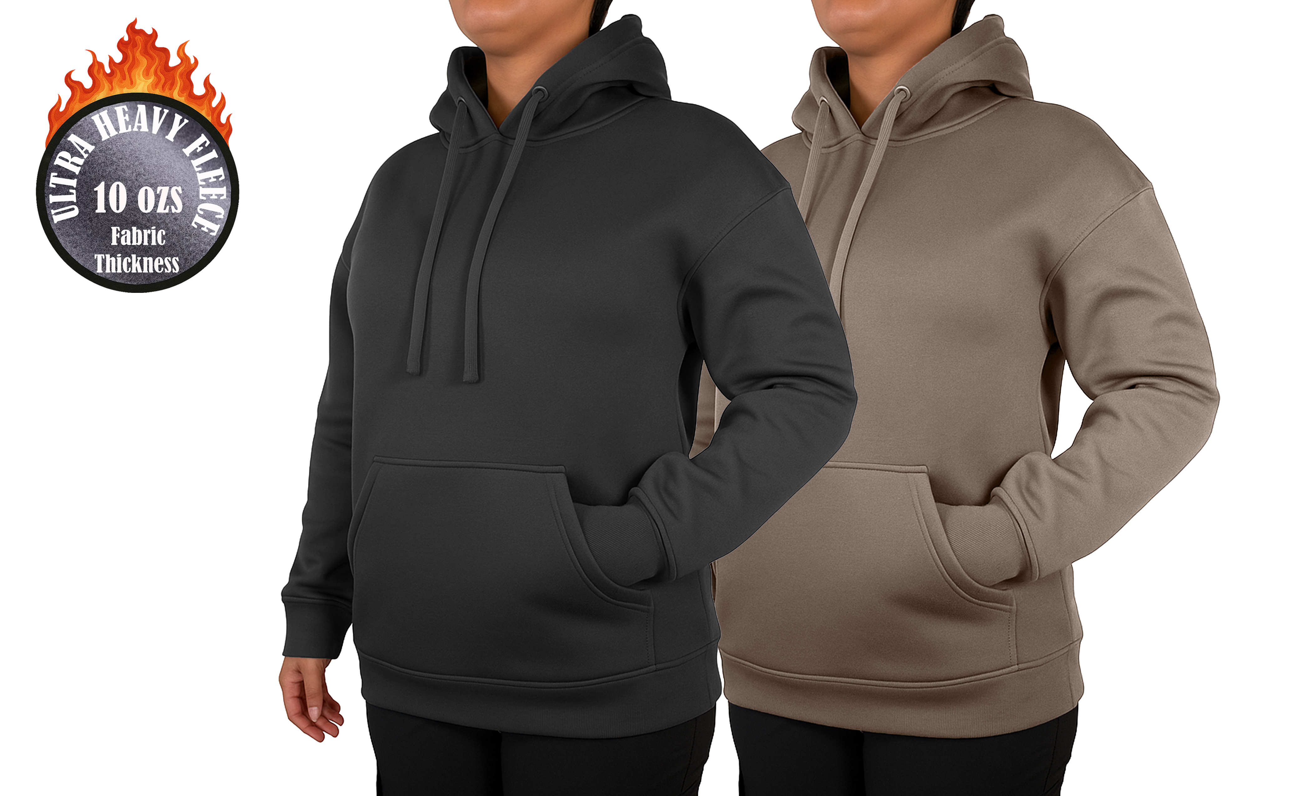 Womens Heavyweight Fleece-Lined Pullover Hoodie - Gallery 24