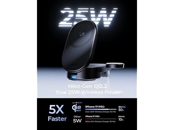 LISEN QI2.2 25W MagSafe 3-in-1 Charger