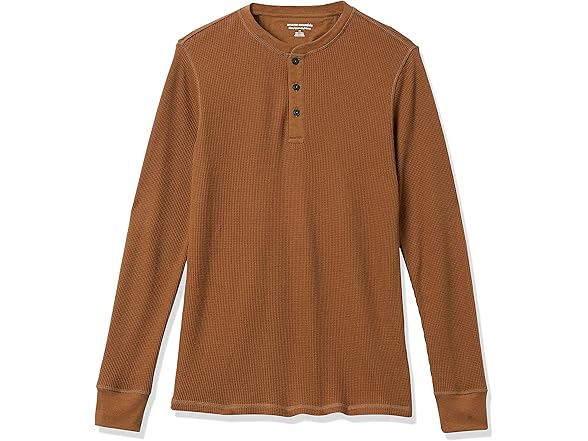 Amazon Essentials Men Slim-fit Long-Sleeve Waffle Henley
