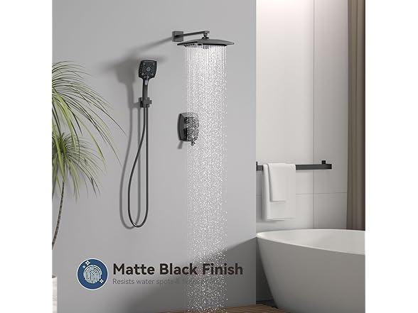 ELLO&ALLO ELLO&ALLO Matte Black Bathroom Shower Faucet S