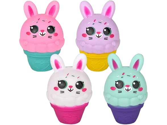 Assorted Color Squish & Stretch Easter Ice Cream Bunny