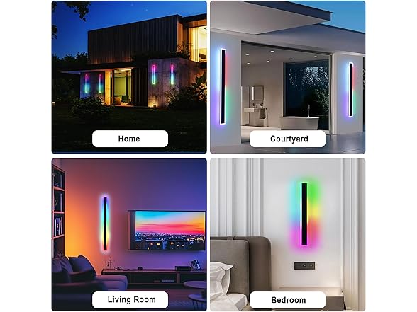 SLARY LED Wall Light 40in 2pk