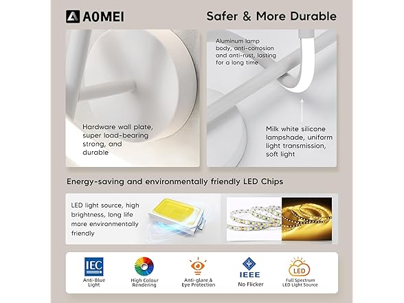 AOMEI White S-Shaped Wall Sconce