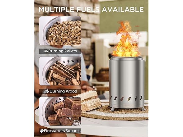SUNOUTLY Tabletop Fire Pit with Stand