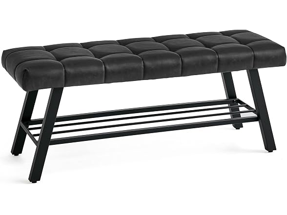 Lue Bona 45" Entryway Bench Black