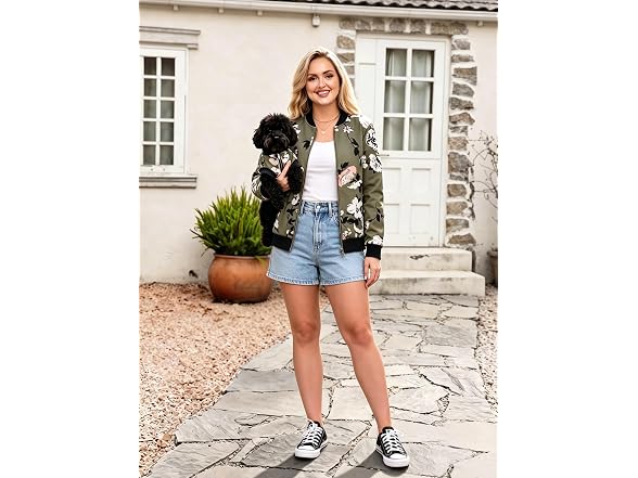Ecowish Women (XL) Casual Bomber Jacket