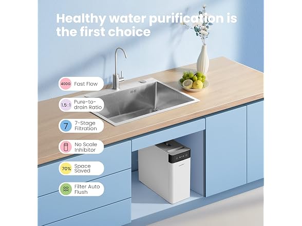 COMFEE' Tankless Reverse Osmosis System, 400 GPD