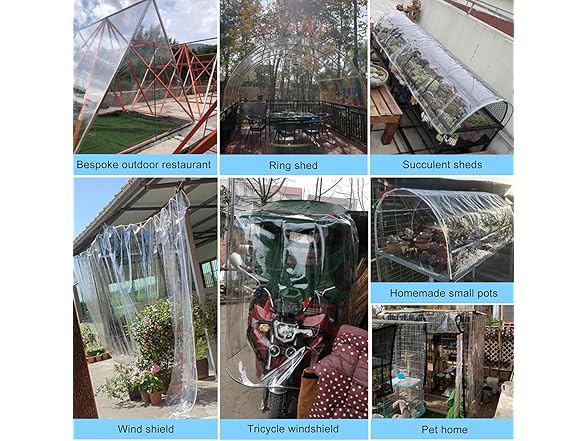 LC&QS Clear Tarps Heavy Duty PVC, 10' x 12