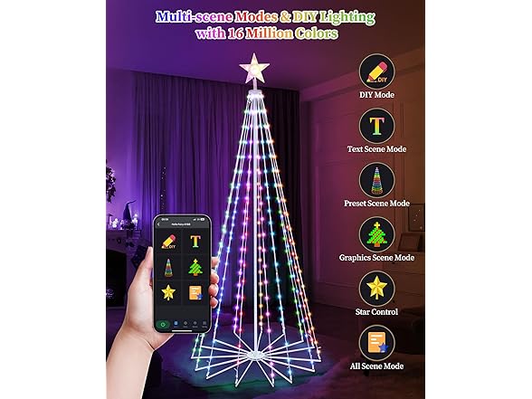 Brightever 7FT 295 LED Smart Cone Christmas Tree