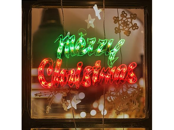 LAMPHOME 17.7Inch Lighted Merry Christmas