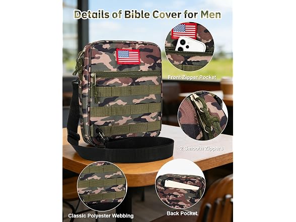Bafei Tactical Bible Cover 4pc w/ShoulderStrap