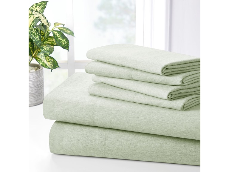 Bibb Home 1832 Twin Bamboo 2000 Count 6 Piece Chambray Sh