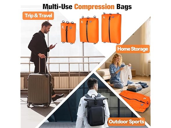 3 Pack Vacuum Bags for Travel