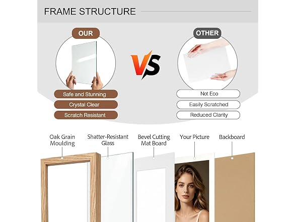 11x14 Solid Oak Wood Picture Frame