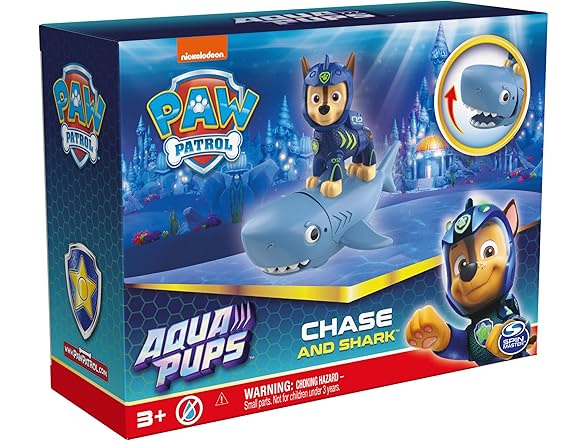 Paw Patrol, Aqua Pups Chase & Shark Figures Set