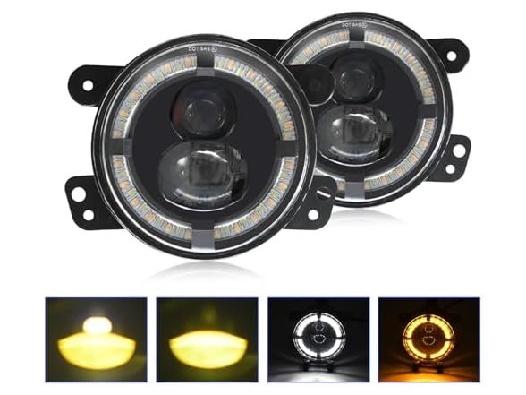 TopAutoGear 4 Inch Round LED Fog Lights