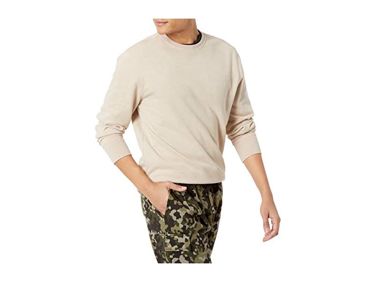Amazon Essentials Mens Long Sleeve Lightweight Fleece French Terry Crewneck Sweatshirt