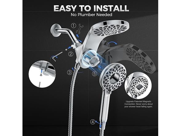 Newfinde Rain Shower Head w/Handheld