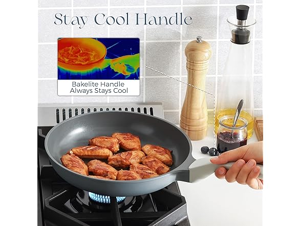 PRICUSIS Nonstick Ceramic Frying Pan Skillet, 10+12 