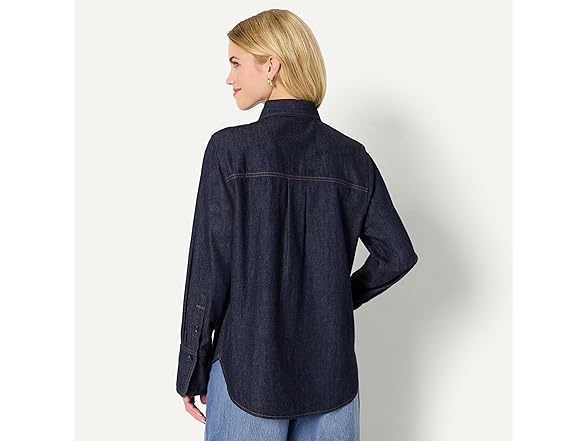 AE Womens OversizedFit Denim ButtonDown Shirt