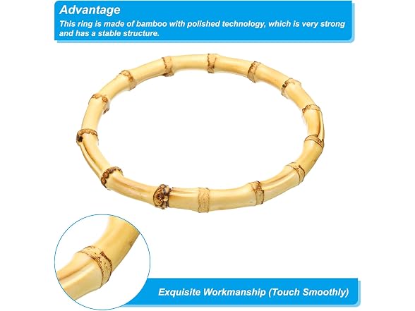 PATIKIL 5.9 Inch Bamboo Purse Handles, 4