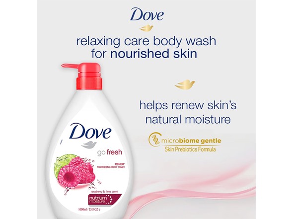 3PK Dove Renewing Raspberry Body Wash with Lime