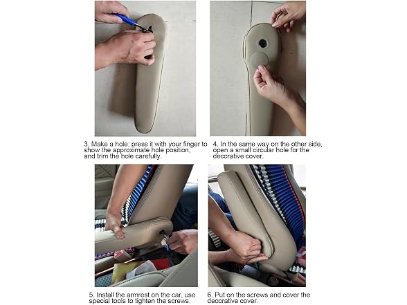 Aramox Car Armrest Cover Car Seat Armrest (Beige)