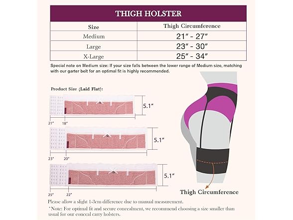 Women's Concealed Thigh Pistol Holster