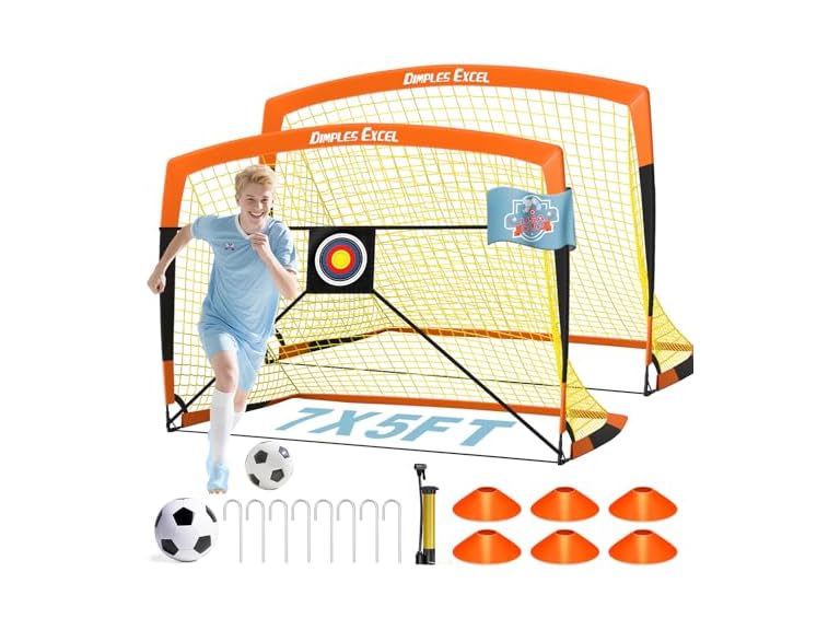 Dimples Soccer Goals Kids 7x5 FT Set of 2 (26.4"D x 36"W x 26.4"H)