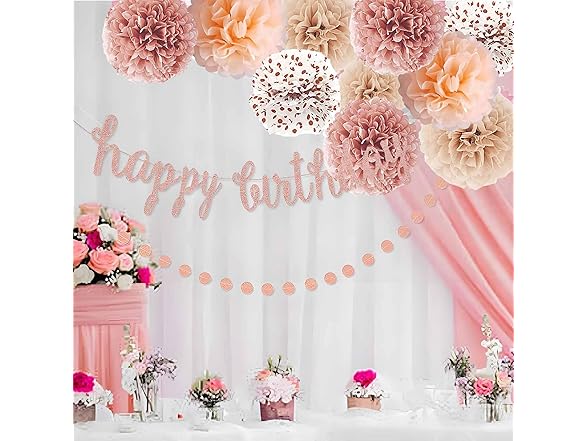 KUNYYI Rose Gradient Tissue Paper Pom