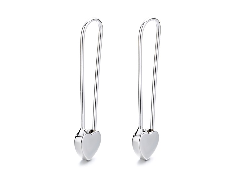  IGT-DAAS-DEBS6136 Paperclip Heart Earrings Silver 