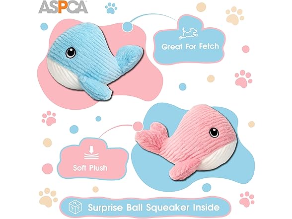 ASPCA 2 Pack Plush Dog Toy with Squeaker