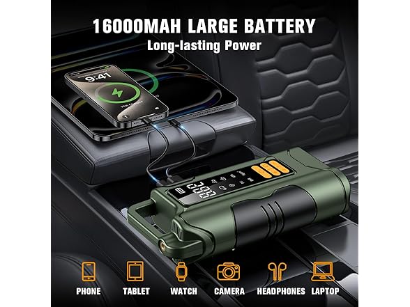 Fejidaw Car Jump Starter with Air Compressor