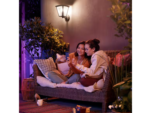 Philips Hue White Inara Black Outdoor LED Wall Lantern