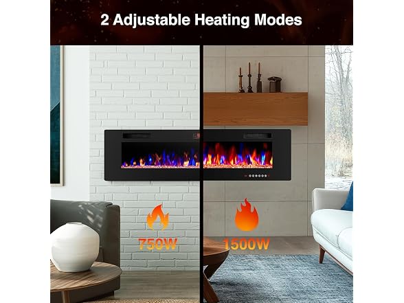 ZAFRO 50" Electric Fireplace with Remote