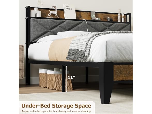 GAOMON Queen Metal Bed, Charging