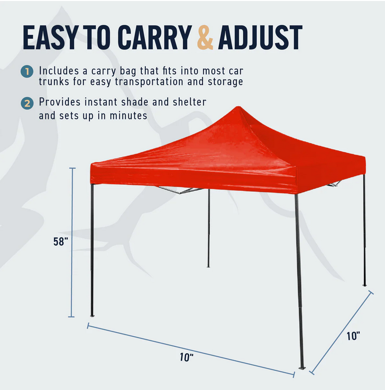 Trapper Peak 10' x 10' Folding Pop-Up Canopy - Gallery 7